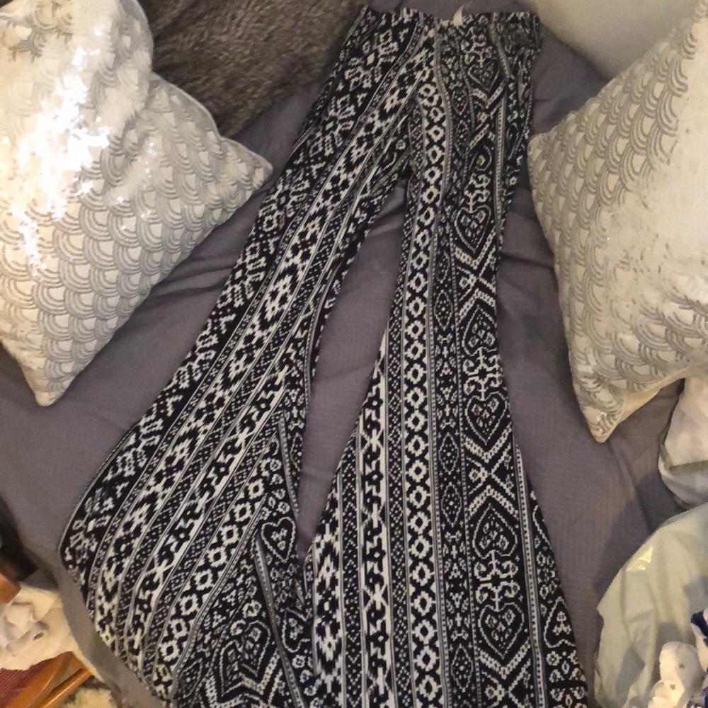 Black and white bell bottoms